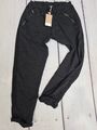 Hose Stoffhose Jogpants Jogginghose made in Italy schwarz Gr. L bis XXL (7 910)