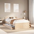 Massivholzbett ohne Matratze mit Kopfteil Bettgestell Holzbett Bett vidaXL