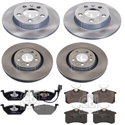 FEBI BREMSSCHEIBEN + BELÄGE VORNE + HINTEN passend für VW GOLF 4 BORA OCTAVIAVA 280x22mm | HA 239x9mm / NUR 4x4 / 4motion Modelle