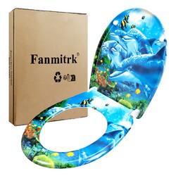 Fanmitrk WC Sitz Absenkautomatik, Toilettendeckel Klodeckel Duroplast (UF812-16)
