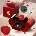 Konservierte Rose mit Ich liebe Sie Halskette Ewige Rose Schmuck Geschenkbox DHL