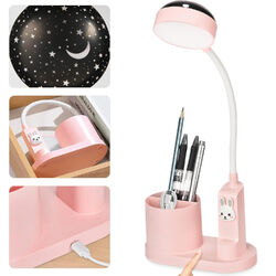 Schreibtischlampe Kinder Nachttischlampe LED Dimmbare Tischlampe mit Stifthalter