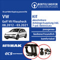 Für VW Golf VII Fliessheck Typ 5G1 08.2012-03.2021 AHK abn +7pol spez E-Satz
