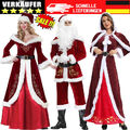 Weihnachtsmann Kostüm Set Nikolaus Santa Claus Anzug Verkleidung Bart Mantel DE