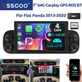2+64G DAB+ Android15 Für Fiat Panda 312 2013-2020 7" Carplay Autoradio GPS NAVI