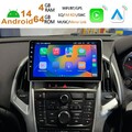 64GB Android 14 Autoradio Carplay Für Opel Astra J GPS Navi WIFI BT RDS WiFi SWC