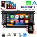 7" Apple Carplay Android 14 Autoradio GPS Navi Für 2 DIN VW GOLF 5 6 Passat Polo