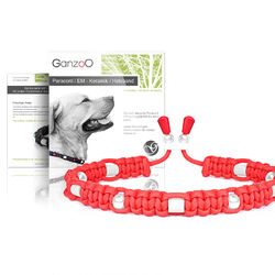EM-Keramik-Halsband aus Paracord, Zier-Halsband für Hunde Größe XS - L,  rot