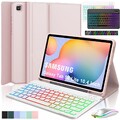 Für Samsung Galaxy Tab S9 S10 FE S8 S7 A9+ Hülle mit Beleuchtete QWERTZ Tastatur