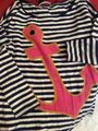 Bloom Strickpullover 36 Blau Weiß Anker Pink