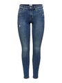 Only Damen Jeans-Hose Skinny OnlWauw Mid-Waist Denim blau Neu Used-Look
