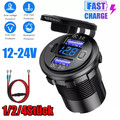 Steckdose QC3.0 USB Ladegerät Buchse 12V 24V für Motorrad Wasserdicht Auto KFZ