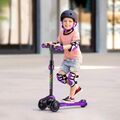 LED Räder Kinderroller Kinderscooter Cityroller Dreiradscooter Tretroller Lila