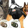 Taktisches Hundegeschirr und Leine Powergeschirr Militär Geschirr mit 3x Taschen
