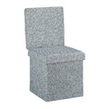 Faltbarer sitzhocker Aufbewahrungshocker Leinen Sitzcube grau 40 L