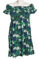 PIMKIE Kurzarmkleid Damen Kleid Gr. DE 36 grün-blau-wollweiß Casual-Look