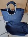 reisenthel loopshopper M herringbone dark blue Hand-& Tragetasche Einkaufskorb