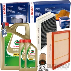 BOSCH FILTERSET+CASTROL 5W30 passend für MERCEDES A/B KLASSE W176 W246 CLA GLA