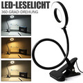 Flexibel USB Leselampe LED Klemmleuchte Dimmbar Bettlampe Schreibtischleuchte