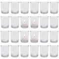 24er Set: Glas Teelichthalter Klar, Ø 5,5 cm - Elegante Windlichter, H 6,8 cm