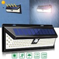 118 LED Solarleuchte mit Bewegungsmelder Außen Garten Solarlampe Strahler Fluter