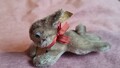 Steiff alter liegender Hase  Mohair Nr. 2306, KFS vorhanden. Schild ausgeblichen