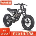 E Mountainbike 20 Zoll E-BIKE 750W Elektrofahrrad 25AH Moped Fat Bike MTB 40km/h
