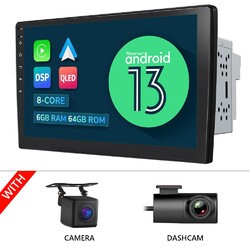 8-Kern 2DIN CarPlay Android Auto QLED 10.1" Autoradio 4G GPS Navi DSP Multimedia