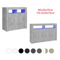 Sideboard mit RGB LED Leuchten Kommode Beistellschrank Anrichte Wohnzimmermöbel