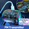 KFZ Auto Bluetooth FM Transmitter MP3 Musik Player Sender AUX Freisprechanlage