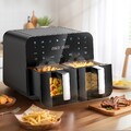 Doppel Heißluft Fritteuse 10L Digital Touch Display Timer Friteuse Edelstahl DE
