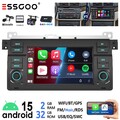 2+32G Autoradio Android 15 Carplay GPS RDS WiFi Für BMW 3er E46 M3 Rover 75 MGZT