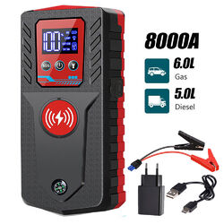 229800mAh Auto KFZ Starthilfe Jump Starter 8000A Ladegerät Booster Power Bank