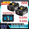 Für Makita Akku 18V 9Ah BL1860B BL1850B BL1840B BL1830B BL1860 Doppelladegerät