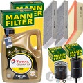 MANN INSPEKTIONSPAKET+5L TOTAL 5W-40 ÖL passend für RENAULT LAGUNA III 140 PS