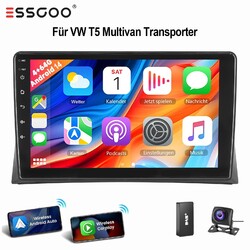 DAB+ Für VW T5 Multivan 2010-2015 Android 15 Carplay Autoradio 4+64GB GPS BT KAM