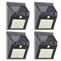 4X LED Solarleuchte Solarlampe mit Bewegungsmelder Außen Fluter Wandstrahler DHL