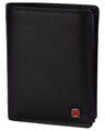 Travel N Meet Herren RFID Leder Geldbörse Portemannaie Schwarz hochformat