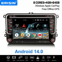 Android 14 DAB+ Autoradio Navi Für VW Passat CC Golf 5/6 Jetta Tiguan SEAT Skoda8-Kern√4GB+64GB√CarPlay√Android AUTO√BT 5.0√WiFi√OPS√4G