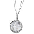 Goldmaid Kette mit  Anhänger rund 925 Sterlingsilber weiß Perlmutt+Zirkonia NEU
