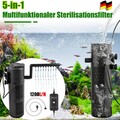 5-in-1 Aquarium Innenfilter mit UV Aquarium 1200L/h Filter Pumpe Einstellbarer