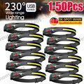 1/50x LED+COB Sensor Stirnlampe Scheinwerfer Kopflampe USB Wiederaufladbar DHL