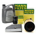 MANN Filterset + 5L ORIGINAL 0W30 Motoröl für VW GOLF 5 6 PASSAT AUDI A3 1.6 2.0
