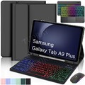 Hülle Für Samsung Galaxy Tab A9+ A8 A7 S9 S8 S7 QWERTZ Bluetooth Tastatur Maus