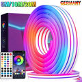 NEU 5/10/20M Neon LED Strip Streifen RGB Flex Schlauch diffus Lichtband Dimmbar