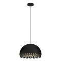Edle Pendelleuchte Esszimmerlampe in schwarz und gold mit Kristallen ∅ 45 cm