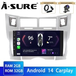 DAB KAM Carplay Android 14 2+32G Für Toyota Yaris XP90 2005-2012 Autoradio FM BT