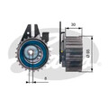 Zahnriemen-Spannrolle T43211 GATES für ALFA ROMEO CADILLAC FIAT JEEP LANCIA OPEL