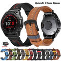 Für Garmin Fenix 7 7X 6 6X 5 5X Plus 3HR Tactix Epix Pro Leder Armband Quickfit