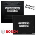 Herdset BOSCH Backofen EcoClean 3D Heißluft Induktionskochfeld Booster autark